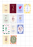 Carte de naissance étapes - 12 cartes
